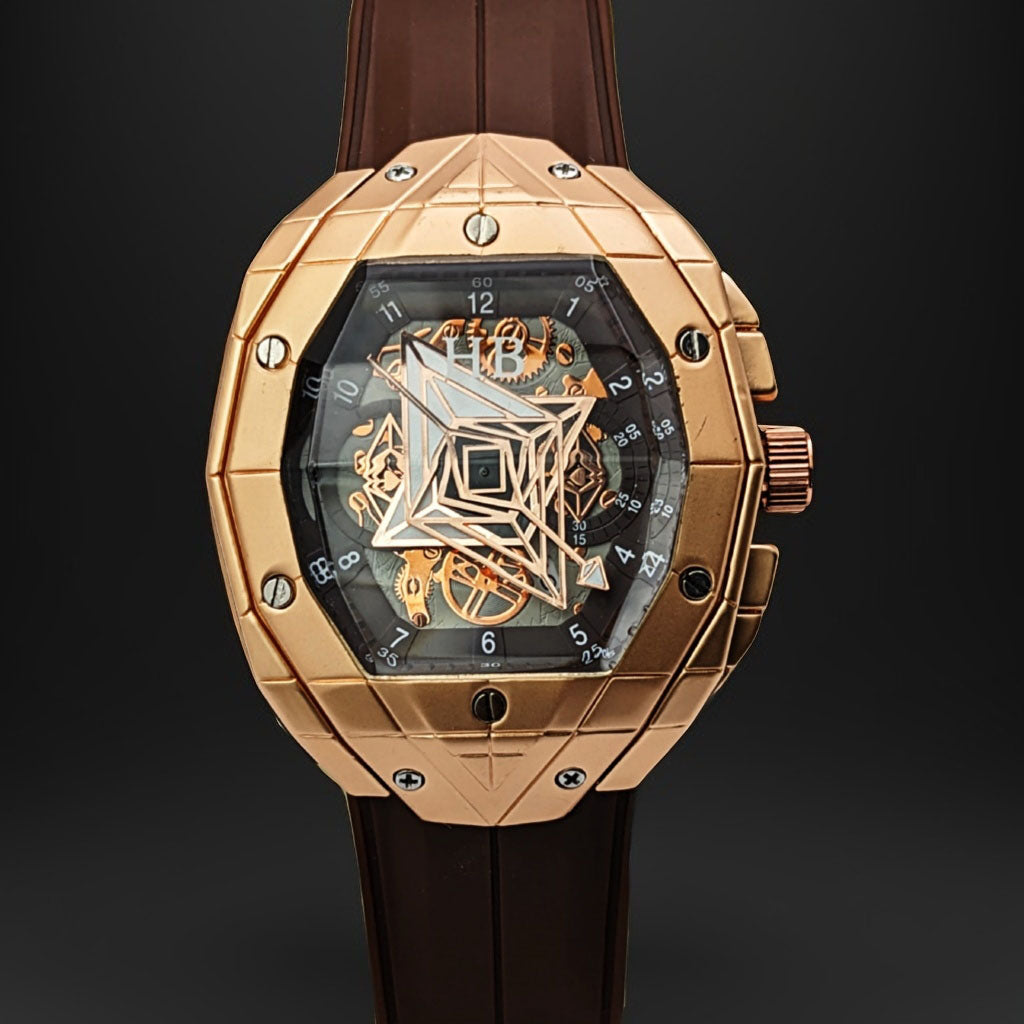 Men Trending Watch Unique Desgin Brown