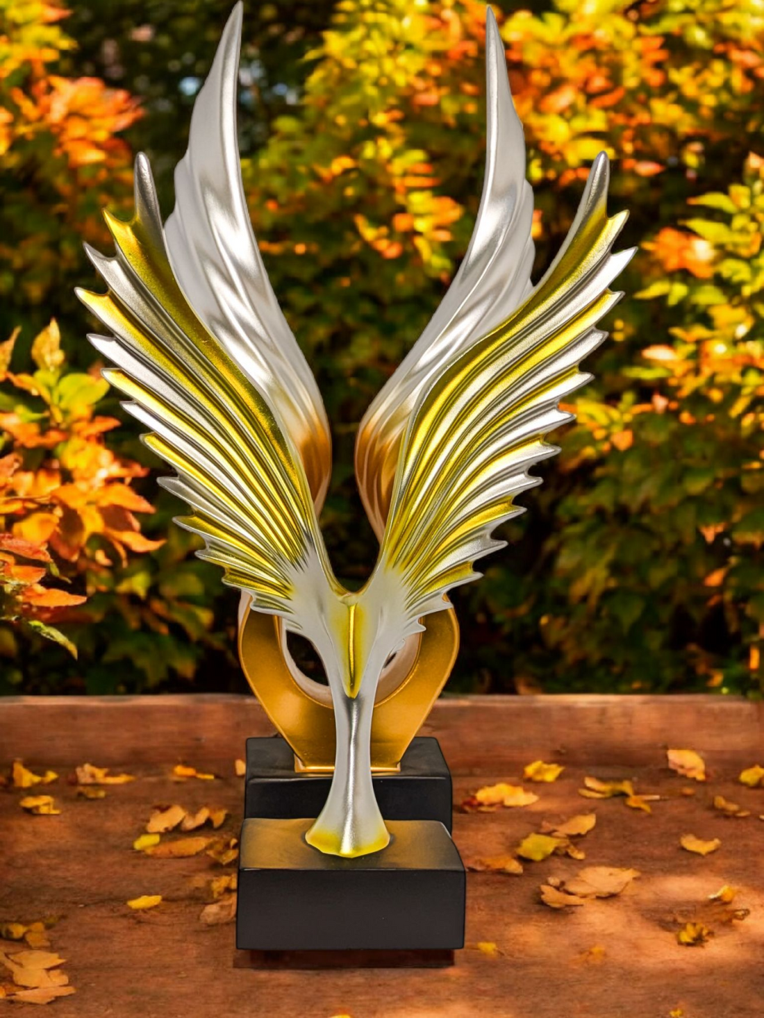Silver and Gold Angel Wings Sculpture Set of 2