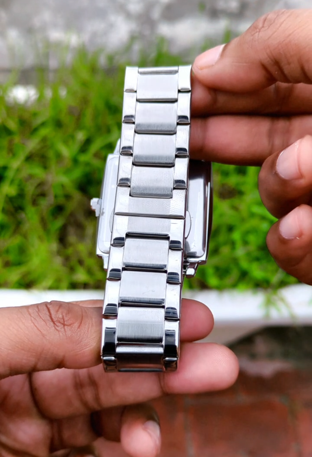 PREMIUM Square Dial Men Fashionable Chain Watch in SILVER