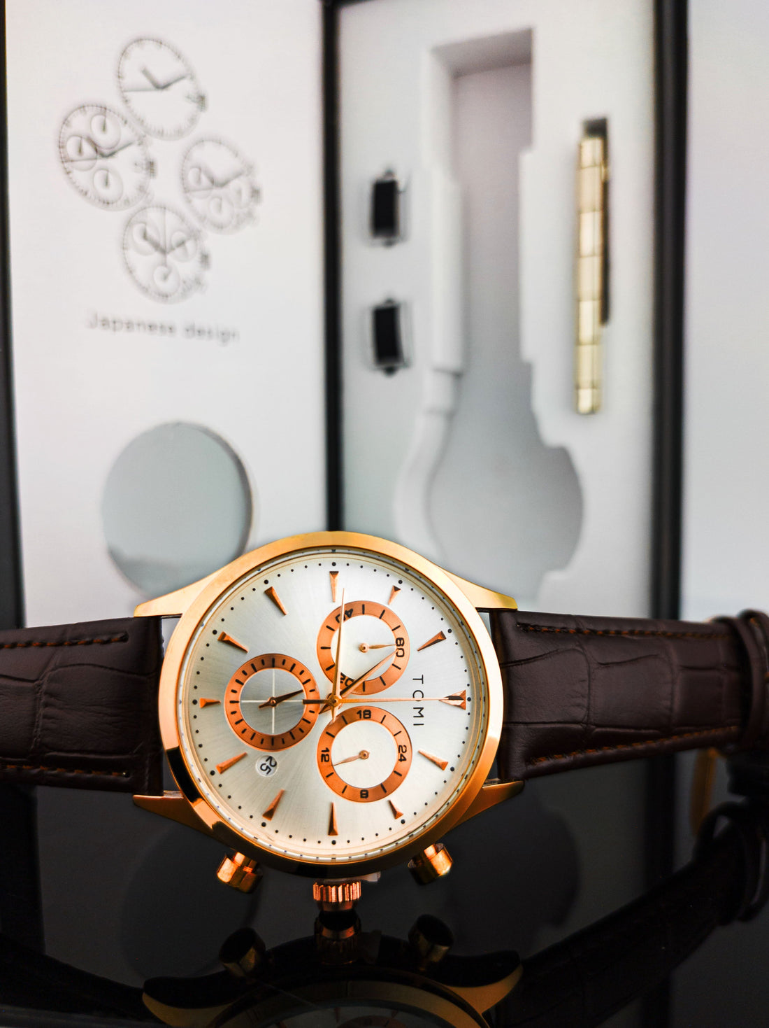 TOMI RoseGold Chorograph Watch For Men