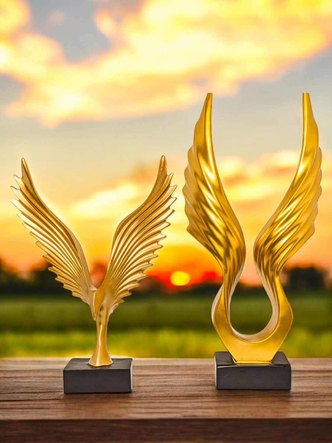 Falcon Statue Artistic Wings Set Of 2